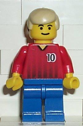 LEGO Minifigure-Soccer Player Red/Blue Team with shirt #10-Sports / Soccer-SOC067-Creative Brick Builders